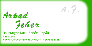 arpad feher business card